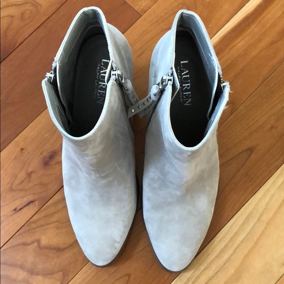 Lauren Ralph Lauren Grey suede booties 7.5 - Picture 5 of 6